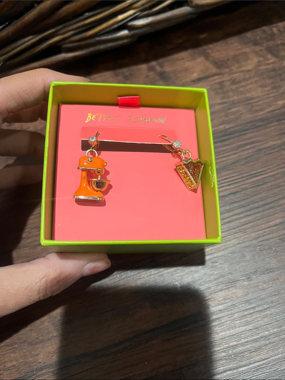 Betsey Johnson Pie and Mixer Earrings-NEW